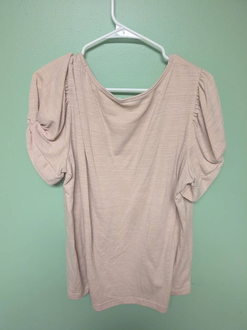 Jane and Delancey Blush Puff Sleeve Short Sleeve Top